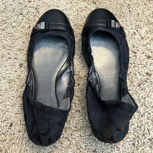 Black mixed media COACH ballet flats size 10B